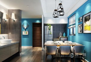 藍(lán)白搭配時(shí)尚家居 合肥裝修公司薦89平米簡(jiǎn)約效果圖